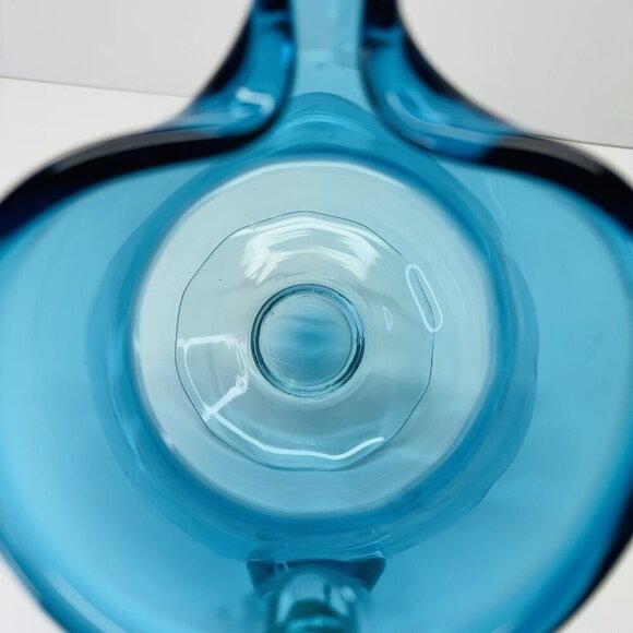 Vintage Blue Crystal Pitcher ~ Hand-Crafted ~ Poland - Picture 9 of 14